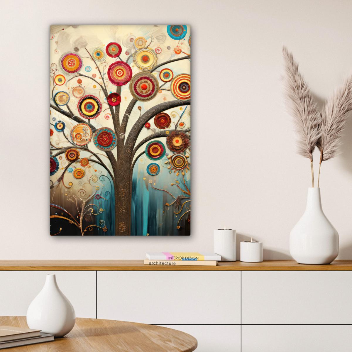 LEINWANDBILD Baum - Baum des Lebens - Farbe Wanddeko Schlafzimmer 60x90 cm - Braun, Textil (60/90cm) - MuchoWow