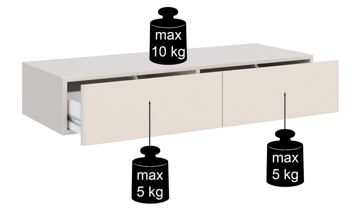 WANDKONSOLE Olio KASCHMIR 110 CM - Kaschmir, Holzwerkstoff (110/17/41.6cm) - Selsey