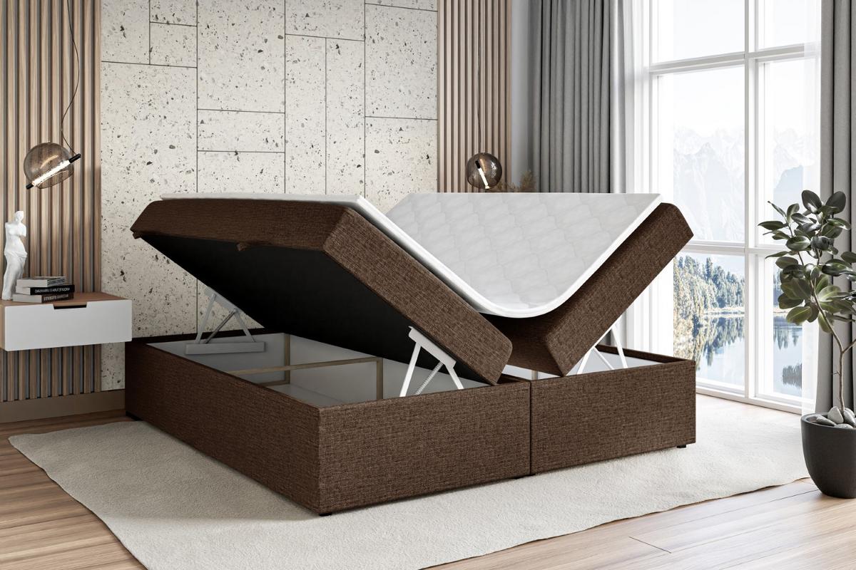 BOXBETT mit H3-Matratze und Lattenrost - MARCE BW - 140x200 Braun - Braun, Holzwerkstoff (140/200cm) - ALTDECOR