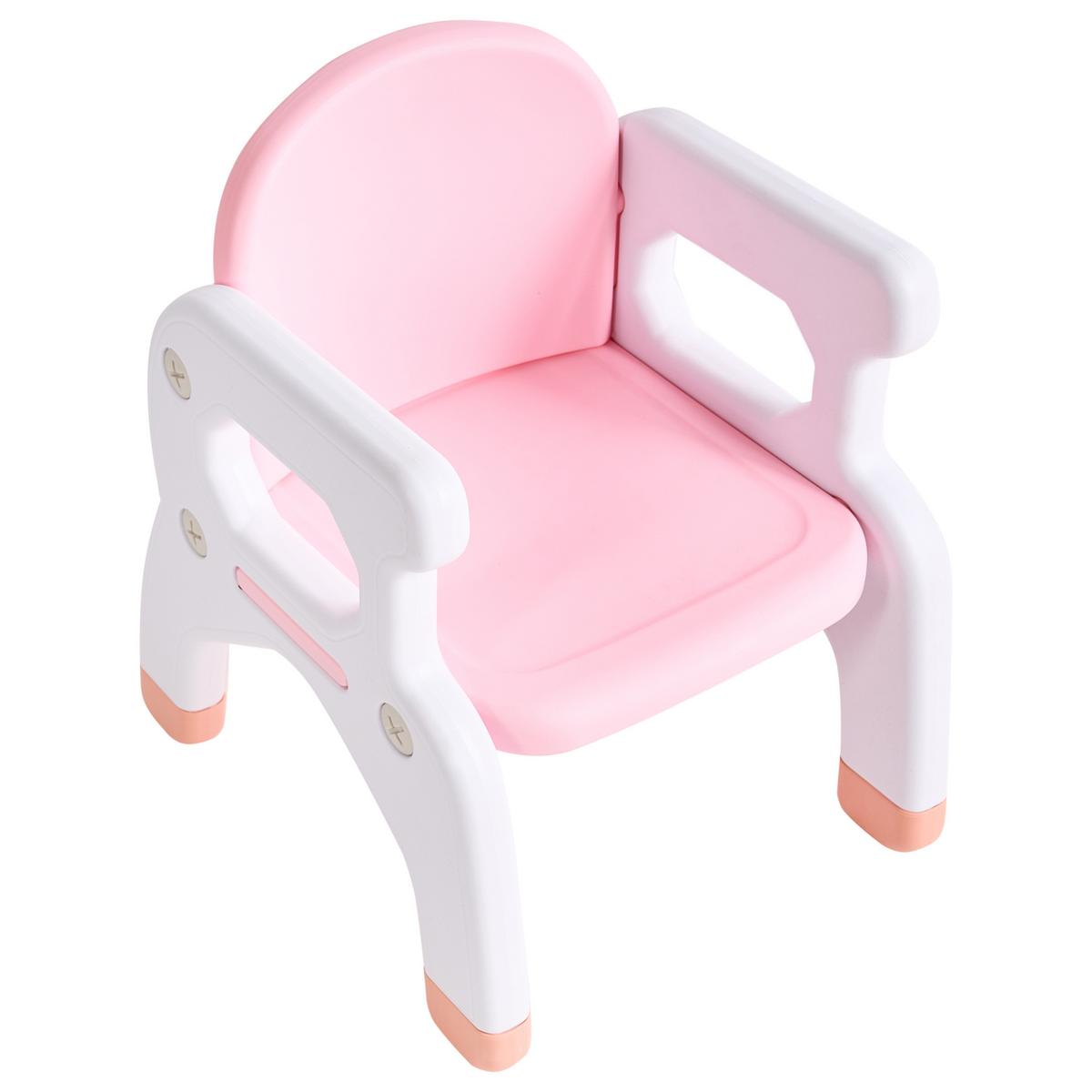 KINDERTISCH mit Stühlen Rosa Bollon - Pink/Weiß, Kunststoff (79/50/48cm) - Beliani