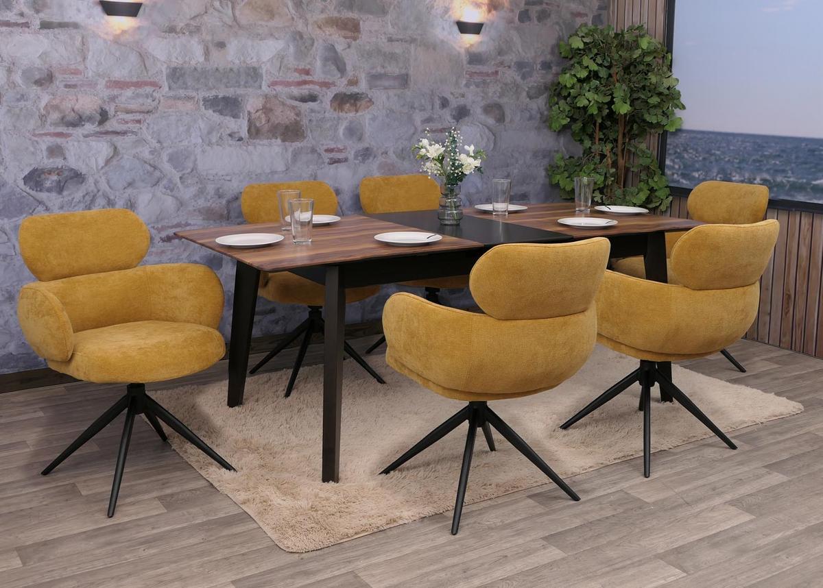 ESSZIMMERSTUHL Gelb 6er-Set - Currygelb/Gelb, Textil (61/86/69cm) - MCW