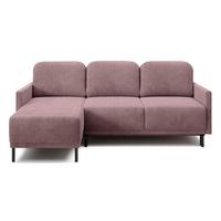 ECKSOFA Hamiel Lila Cordbezug - Flieder/Schwarz, Holz/Textil (212/142cm) - Selsey