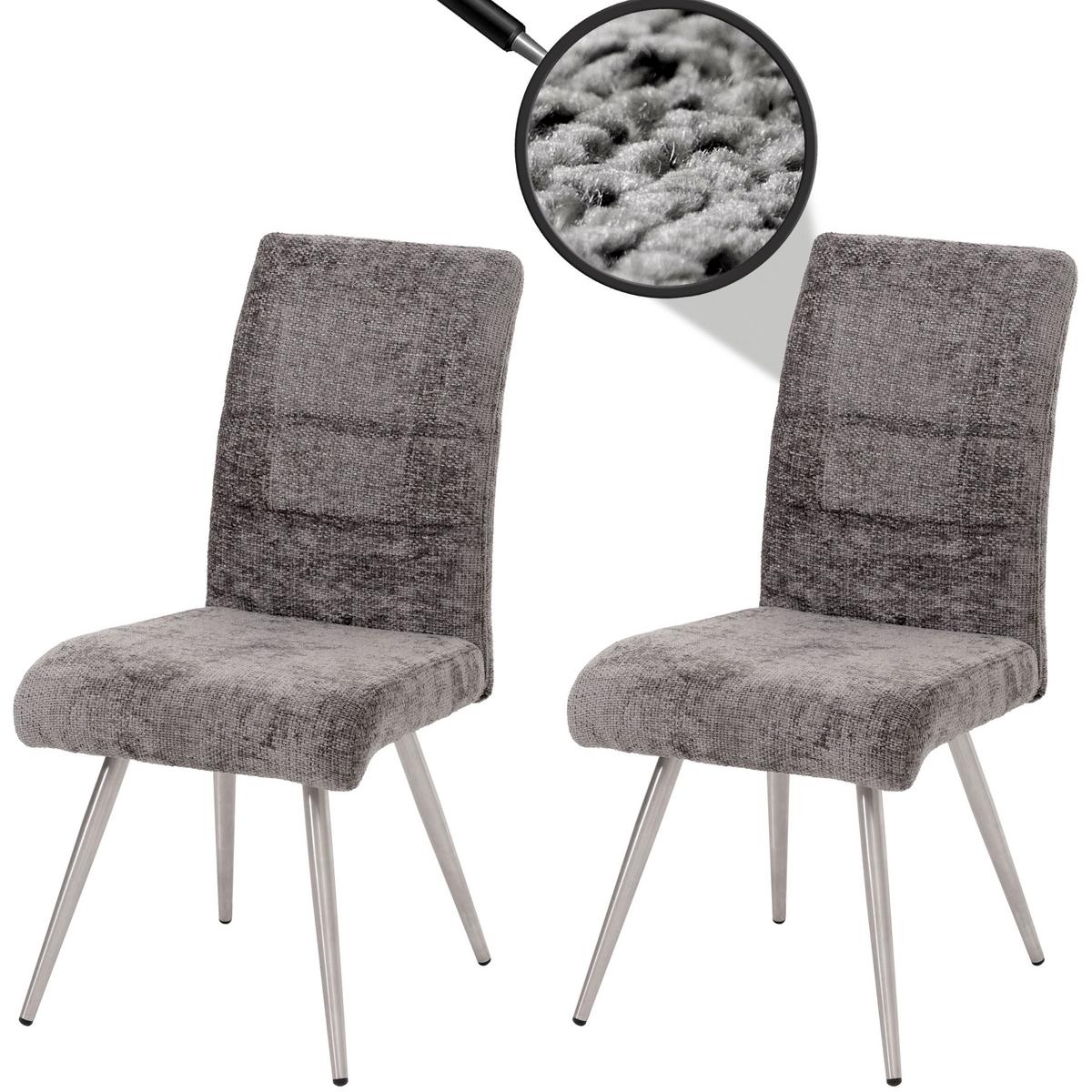 ESSZIMMERSTUHL Grau 2er-Set - Grau, Textil (68/97/64cm) - MCW