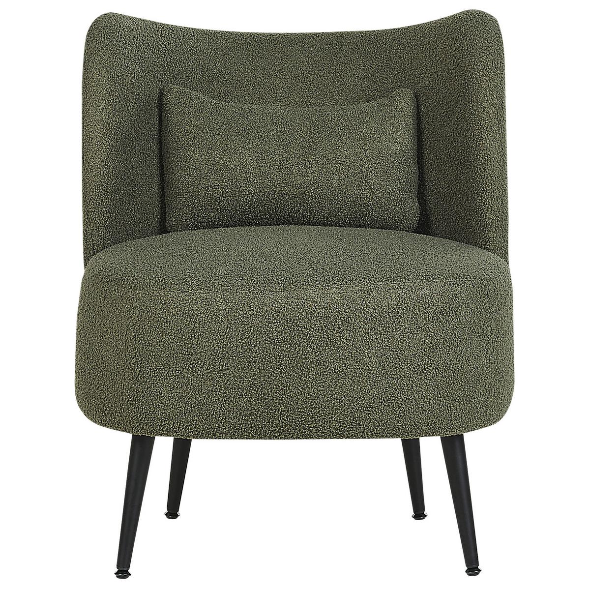 SESSEL BOUCLE Grün Otsby - Grün, Holz/Textil (60/76/55cm) - Beliani