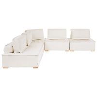 ECKSOFA Modul 5-Sitzer Stoff Cremeweiß rechtsseitig Tibro - Creme, Textil (300/300cm) - Beliani