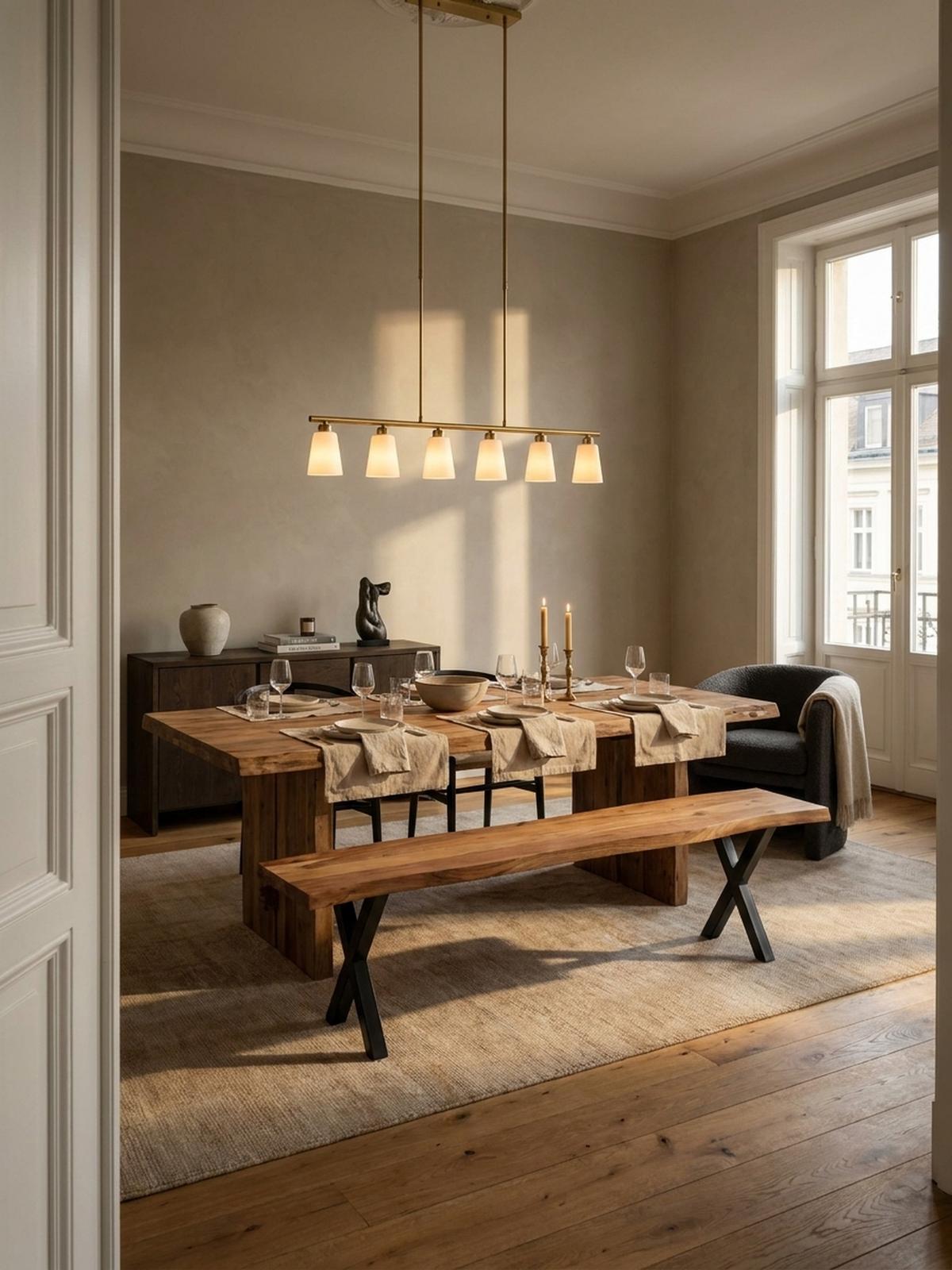 ESSZIMMERBANK Massivholz Metall Baumkante X-Beine, Akazie 140x40x46 cm - Schwarz/Braun, Holz/Metall (140/46/40cm) - KADIMA DESIGN