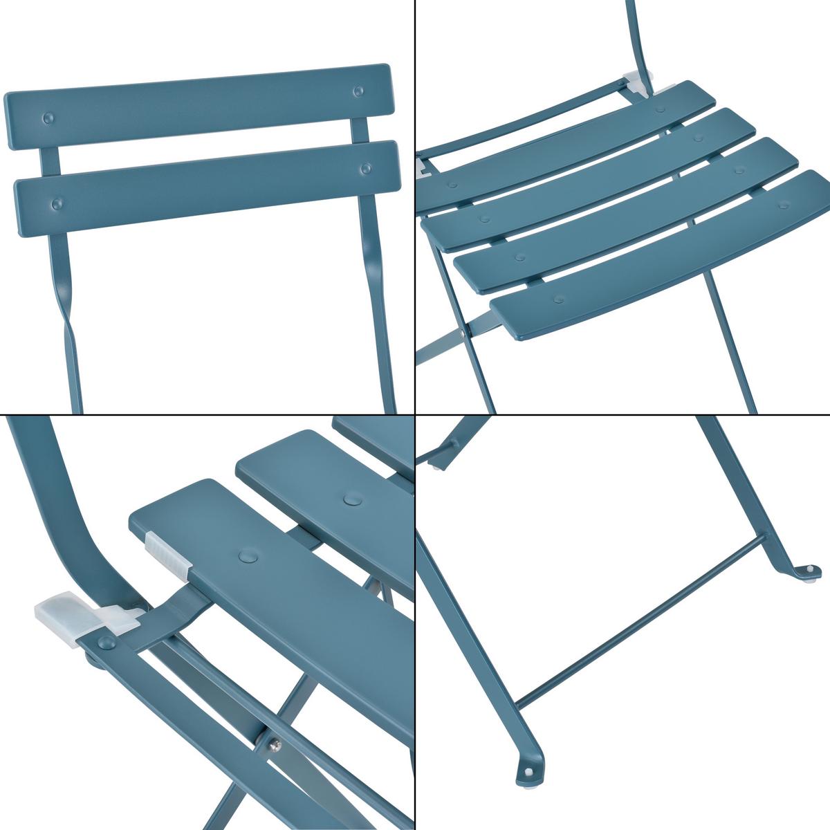 BALKON-SET 3 TLG. Caprile - Türkis, Metall - [en.casa]