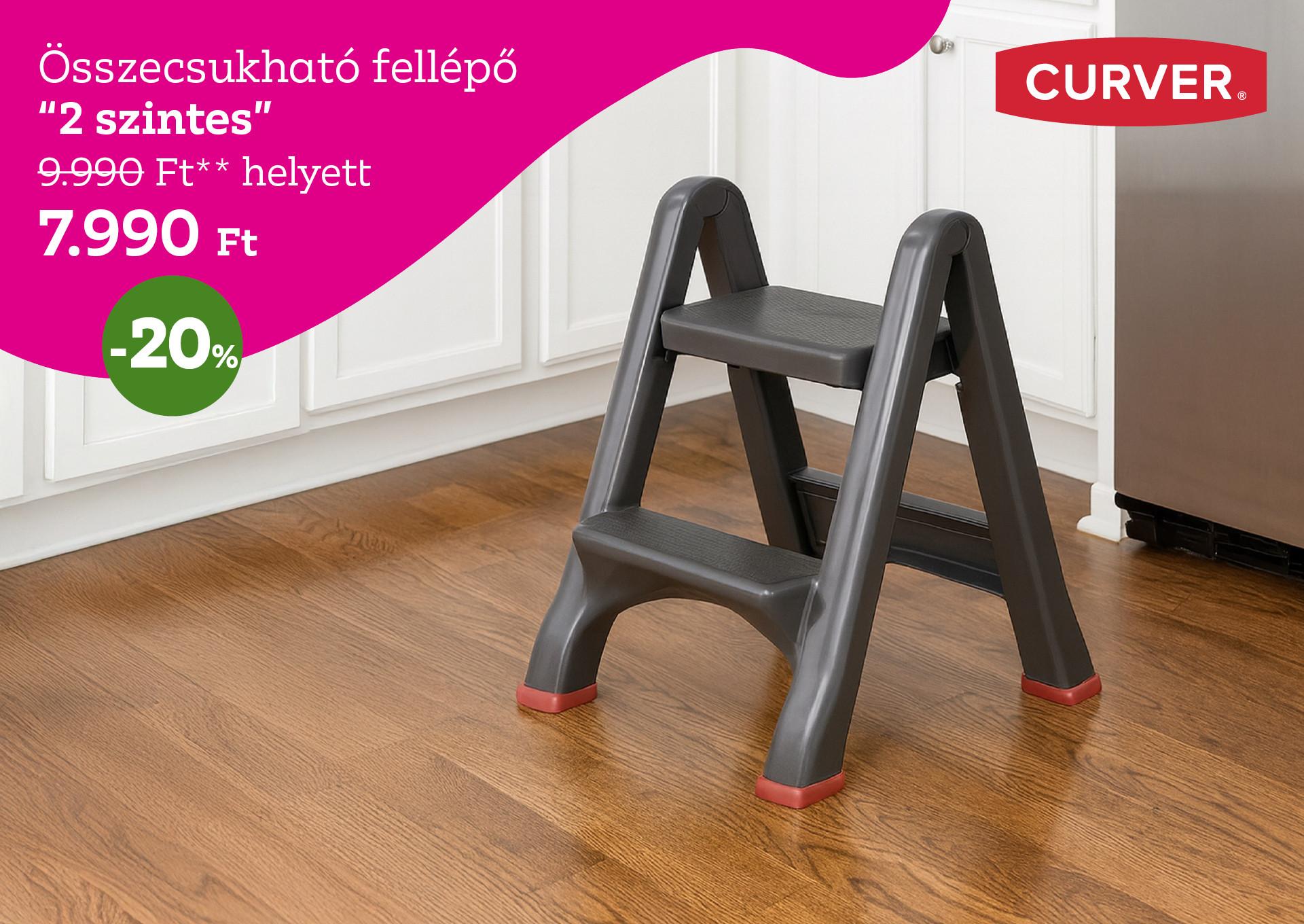 Összecsukható fellépő 2 szintes 9990 Forint helyett 7990 Forint, kedvezmény mértéke 20%