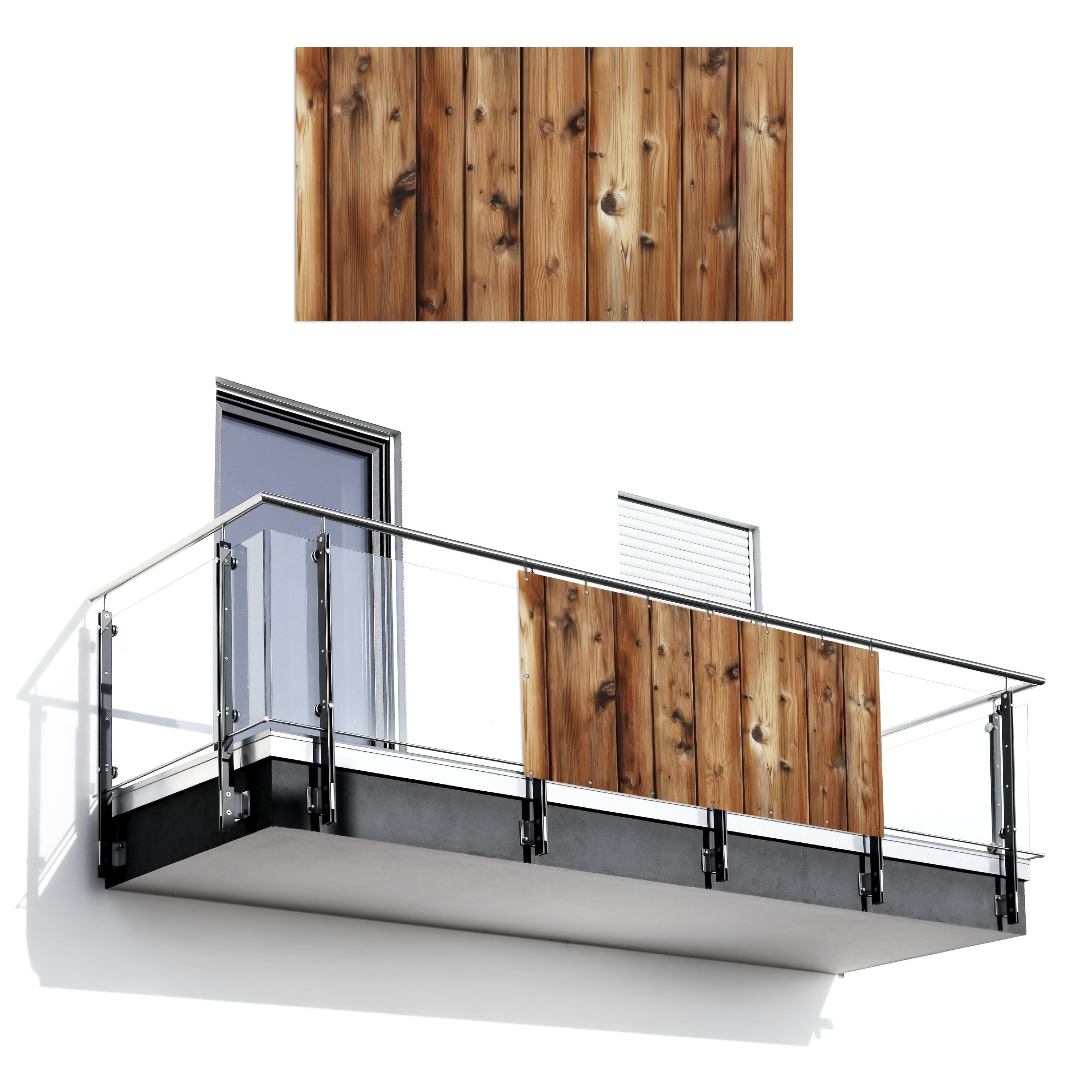 BALKON-SICHTSCHUTZ Holz - Regale - Braun Witterungsbeständig 200x110 cm - Buchefarben, Kunststoff (200/110cm) - MuchoWow
