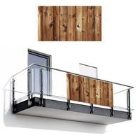 BALKON-SICHTSCHUTZ Holz - Regale - Braun Witterungsbeständig 200x110 cm - Buchefarben, Kunststoff (200/110cm) - MuchoWow