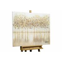 ACRYLBILD HANDGEMALT 100/75 cm - Goldfarben/Kupferfarben, Holz/Textil (100/75cm) - KUNSTLOFT