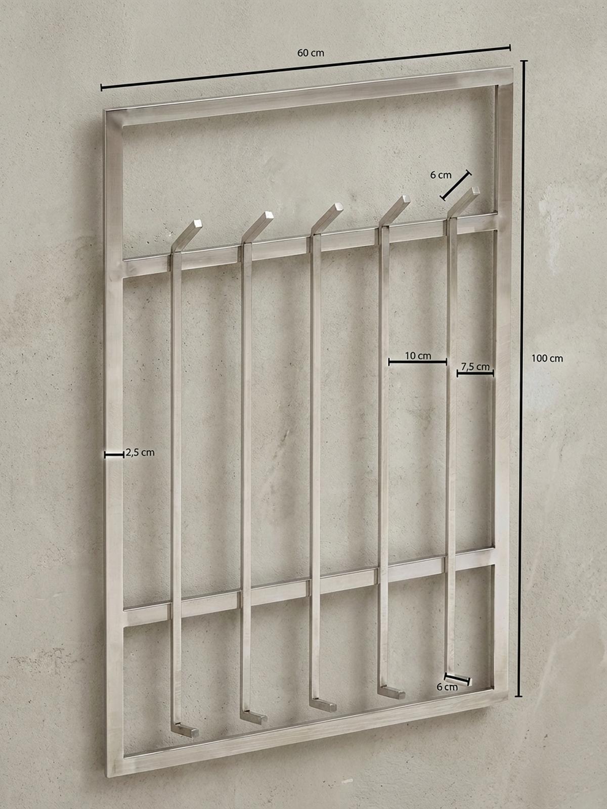 WANDGARDEROBE Metall Silber Modern 60x100x7,5 cm schlichtes Design - Silberfarben, Metall (60/100/8cm) - KADIMA DESIGN