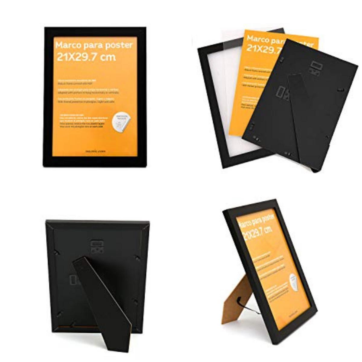 POSTER Set mit 4 Circus Leon Acobata Mago und contortionists A4 Schwarzer Rahmen - Schwarz, Papier (29.7/3cm) - Nacnic