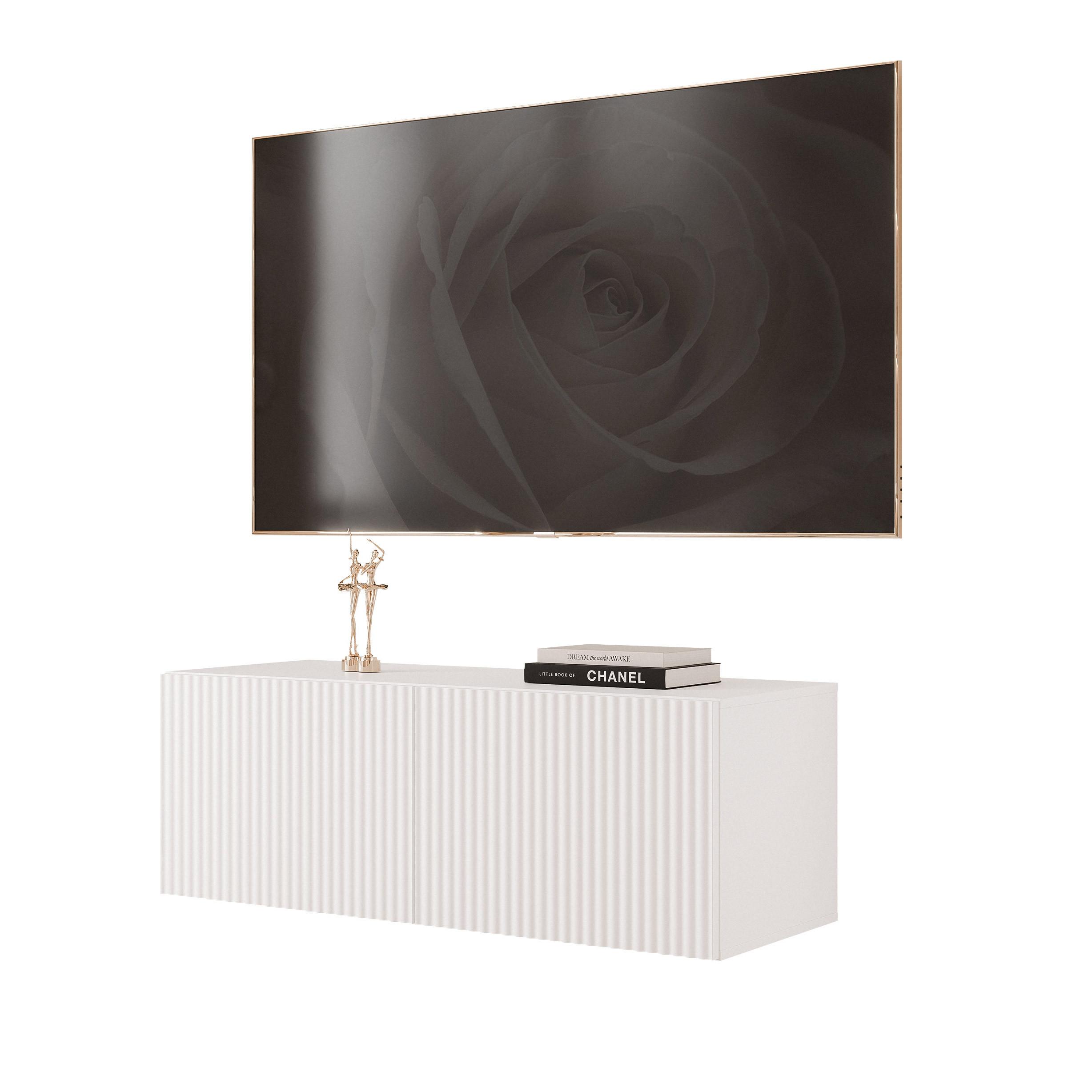 TV-LOWBOARD ANGEL Weiß hängend mit LED-Beleuchtung 100 cm - Weiß, Holzwerkstoff (100/36/40cm) - Idohome