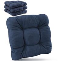 STUHLKISSEN HighLux SK 40/40/8cm Dunkelblau (4tlg) - Dunkelblau, Textil (40/40/32cm) - Beautissu 