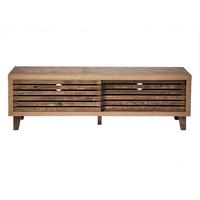 TV-MÖBEL mit 2 Schiebetüren 35/140/45 cm - Nussbaumfarben, Holzwerkstoff (35/45/43cm) - Calicosy