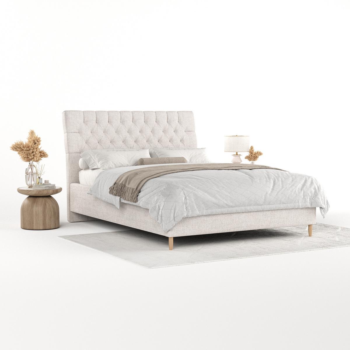 POLSTERBETT Lira 180/200 cm Hellbeige im Neve Stoff - Sandfarben/Naturfarben, Holz/Holzwerkstoff (180/200cm) - AltaBeds