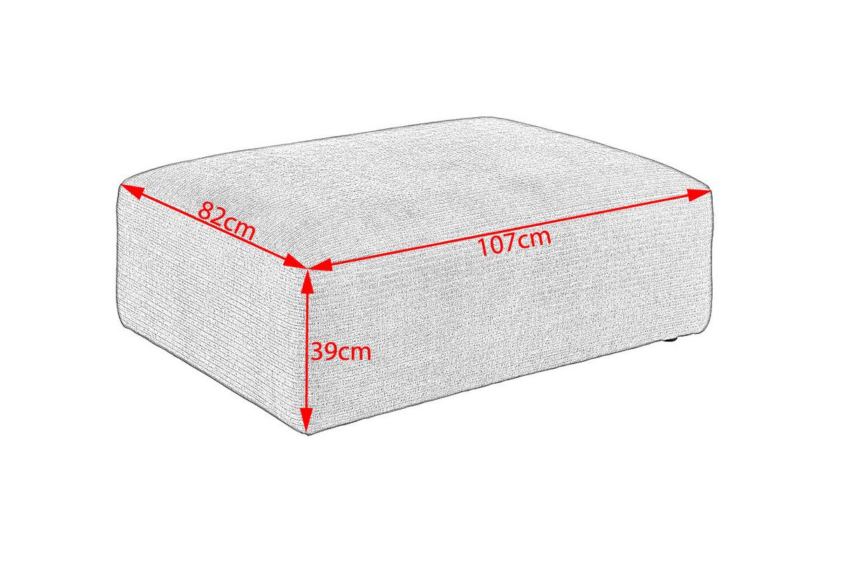 SOFA SITZELEMENT SEPHI Rot Cord - Rot/Schwarz, Kunststoff/Textil (107/39/82cm) - KAWOLA