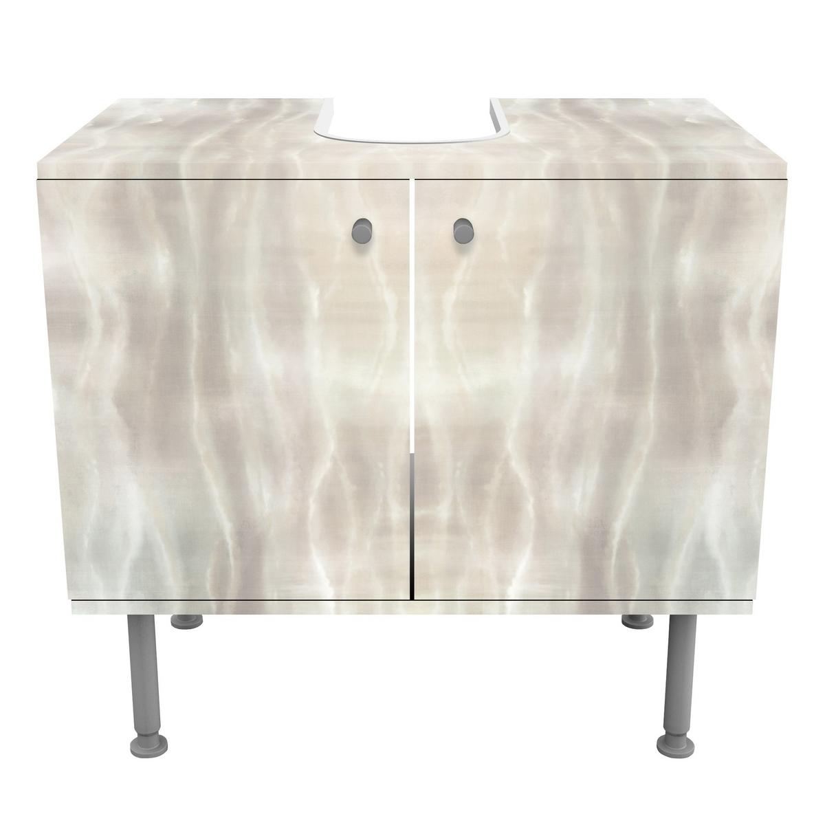 WASCHBECKENUNTERSCHRANK Leuchtende Wellen 60/55/35 cm - Beige, Holzwerkstoff (60/55/35cm) - Bilderwelten
