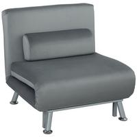 KLAPPBAR Schlafsessel Schlafsofa Klappmatratze Bett Gästebett Grau - Silberfarben/Grau, Textil/Metall (70/75/75cm) - HOMCOM