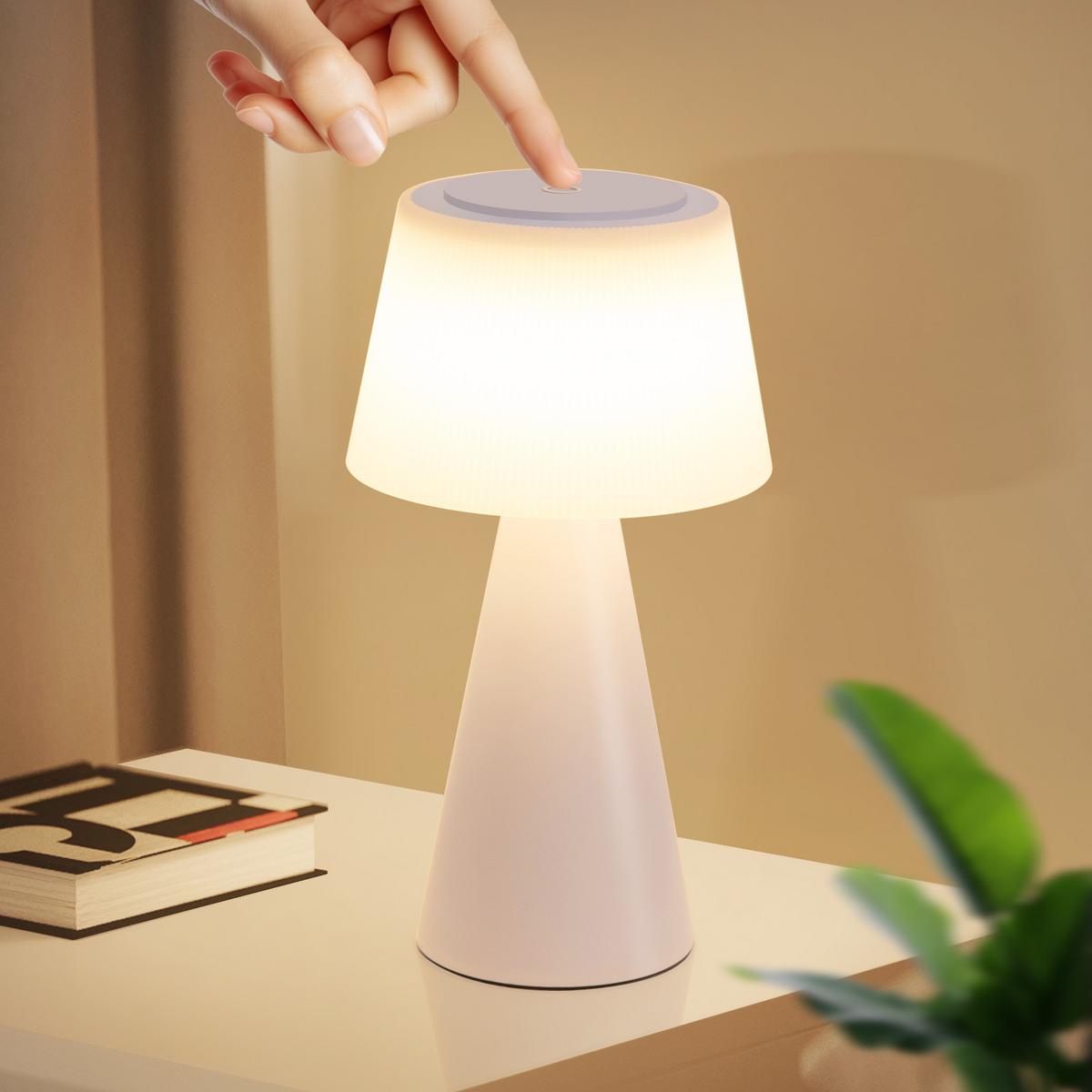 LED TISCHLEUCHTE Nathaniel - Weiß, Kunststoff (13/13/26cm) - Nettlife