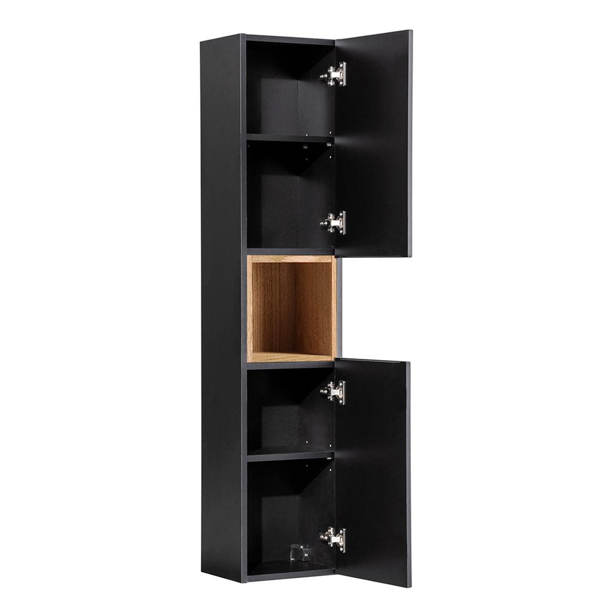 HÄNGESÄULE Riva Schwarz und Holz - Schwarz, Holzwerkstoff (30/140/25cm) - Petits-meubles