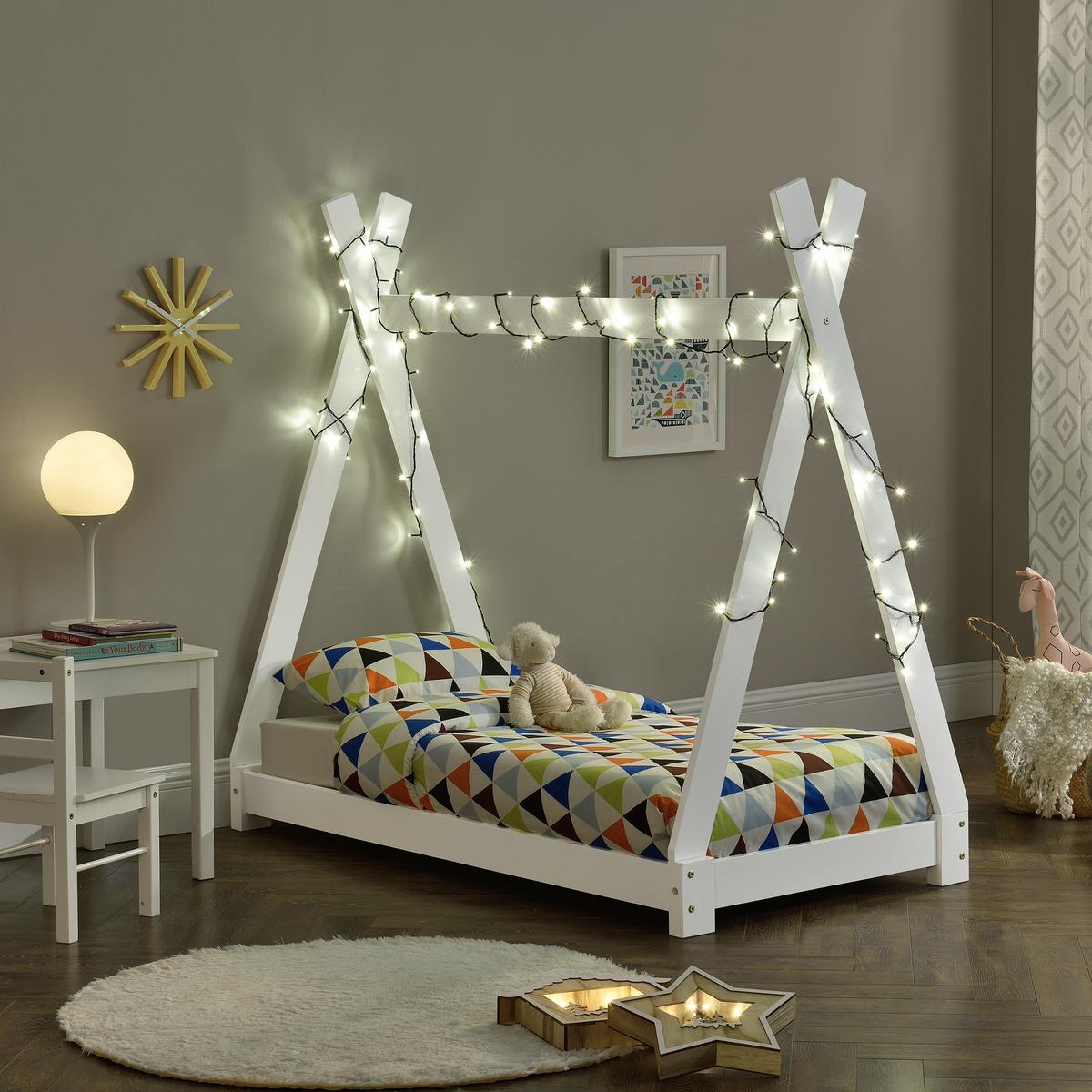 KINDERBETT Onejda - Weiß, Holz (70/140cm) - [en.casa]