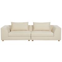 3-SITZER-SOFA sandbeige mit Kissen Lermon - Beige, Textil (260/59/100cm) - Beliani