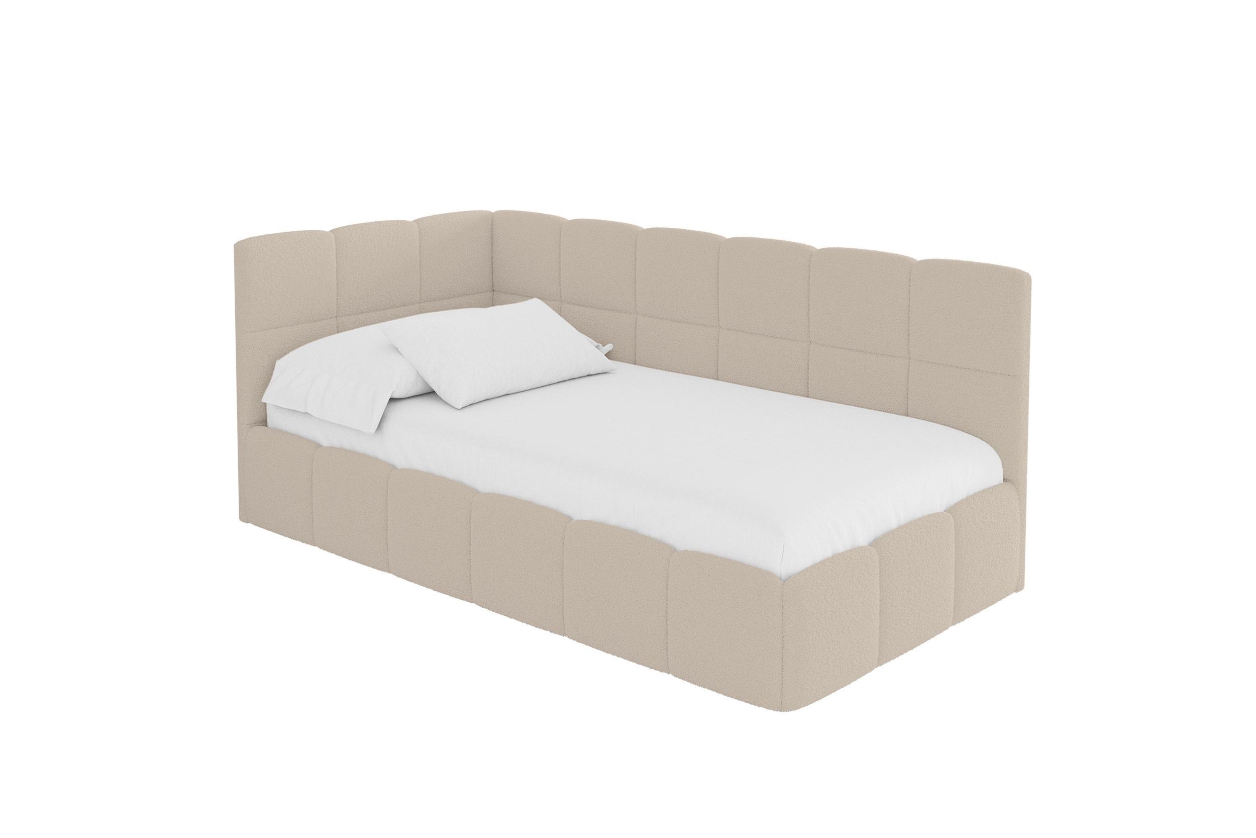 EINZELBETT Jugendbett mit Bettkasten Rechts, mit Matratze - LIVY 100x200 Dunkelbeige - Mokka, Holzwerkstoff/Textil (100/200cm) - ALTDECOR