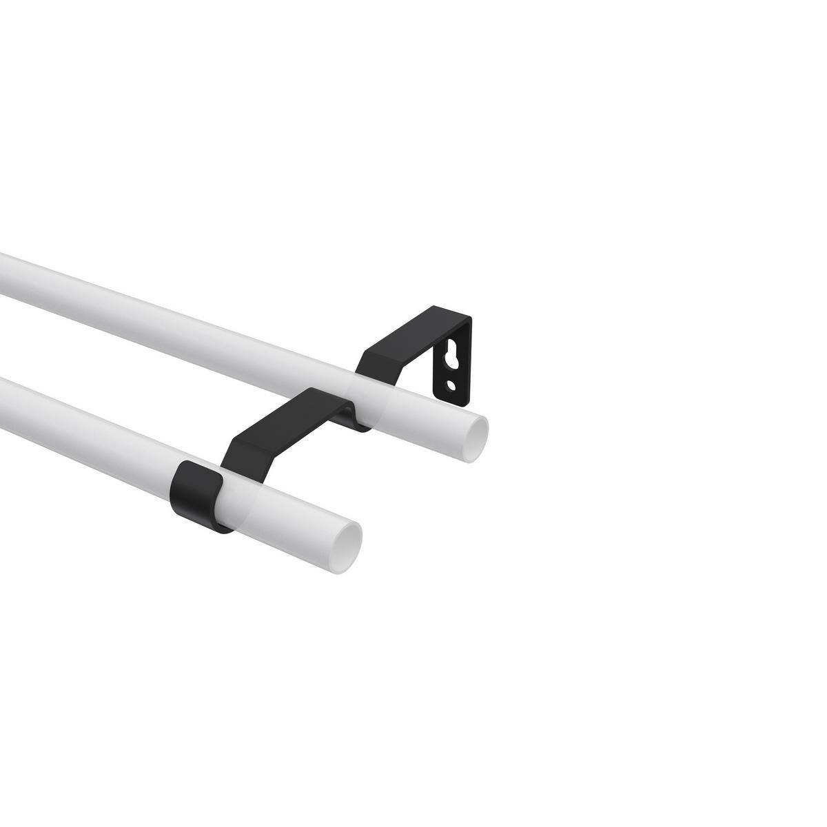 TRÄGER FÜR GARDINENSTANGEN 16 mm Ø, Olymp 2-läufig, Schwarz - Schwarz, Metall (14.4/4.4/1.6cm) - INTERDECO