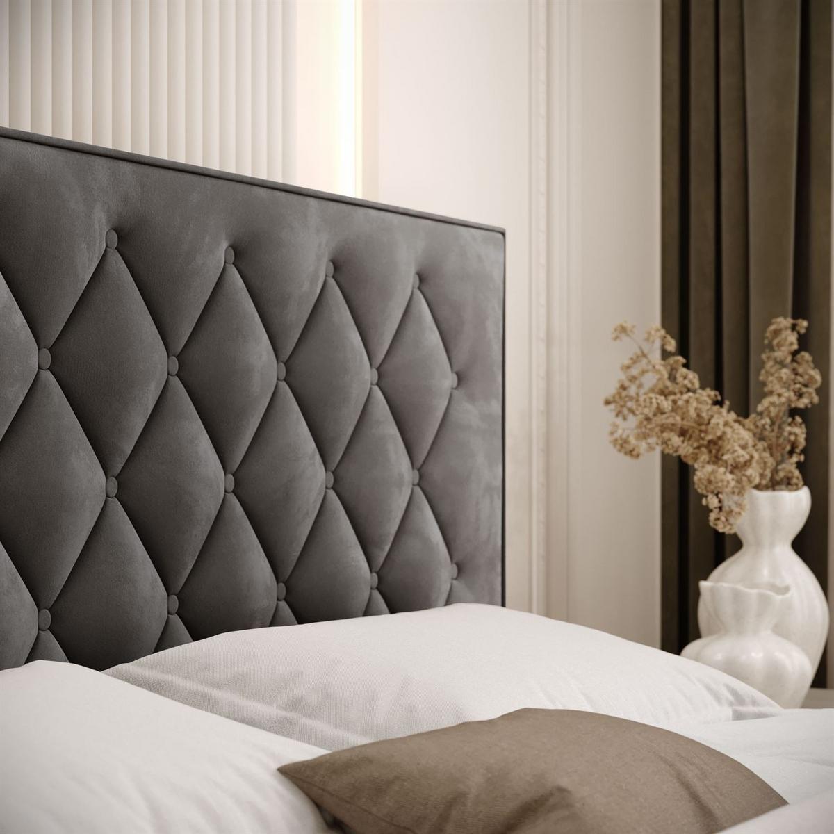 POLSTERBETT INEZ mit Bettkasten 180x200 cm Royal Velvet 185 - Graphitfarben, Textil - Lookway