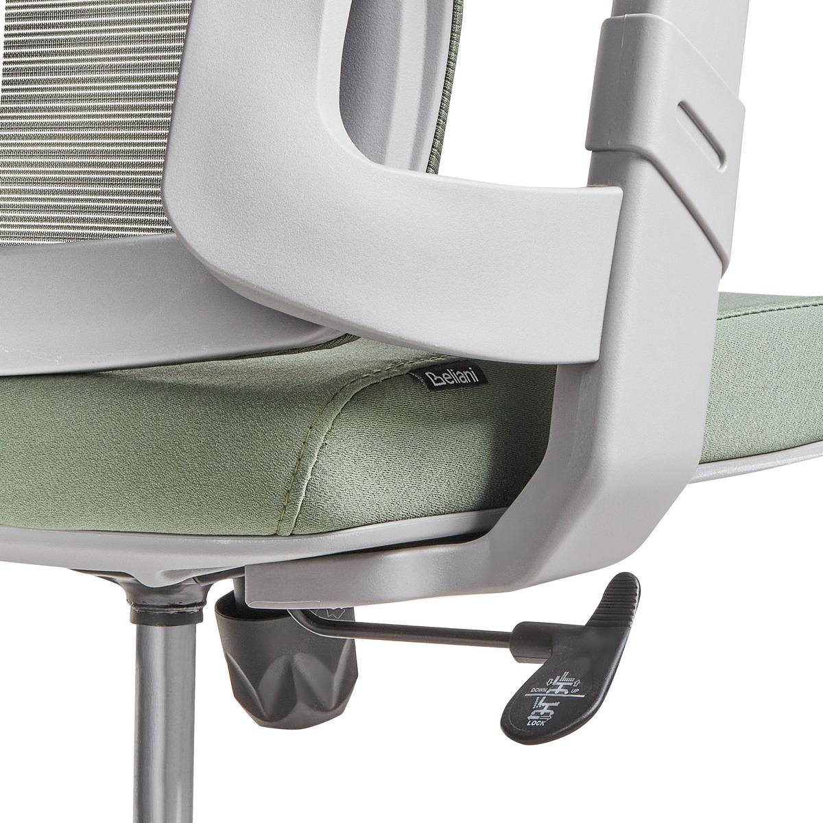 BÜROSTUHL Grün Bard - Hellgrau/Grün, Textil (50/113/66cm) - Beliani