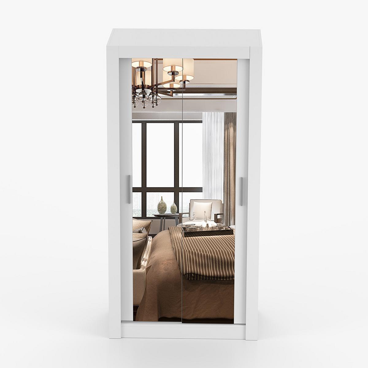 KLEIDERSCHRANK Milan 100 cm, 100/200/64, 2-türig, weiß - Weiß, Holzwerkstoff (100/200/64cm) - imoebel24