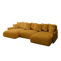 WOHNLANDSCHAFT mit Schlaffunktion und Bettkasten ONESK-U-v1 317x177x72 Senfgelb Cord - Currygelb, Holzwerkstoff/Kunststoff (317/72/177cm) - ALTDECOR