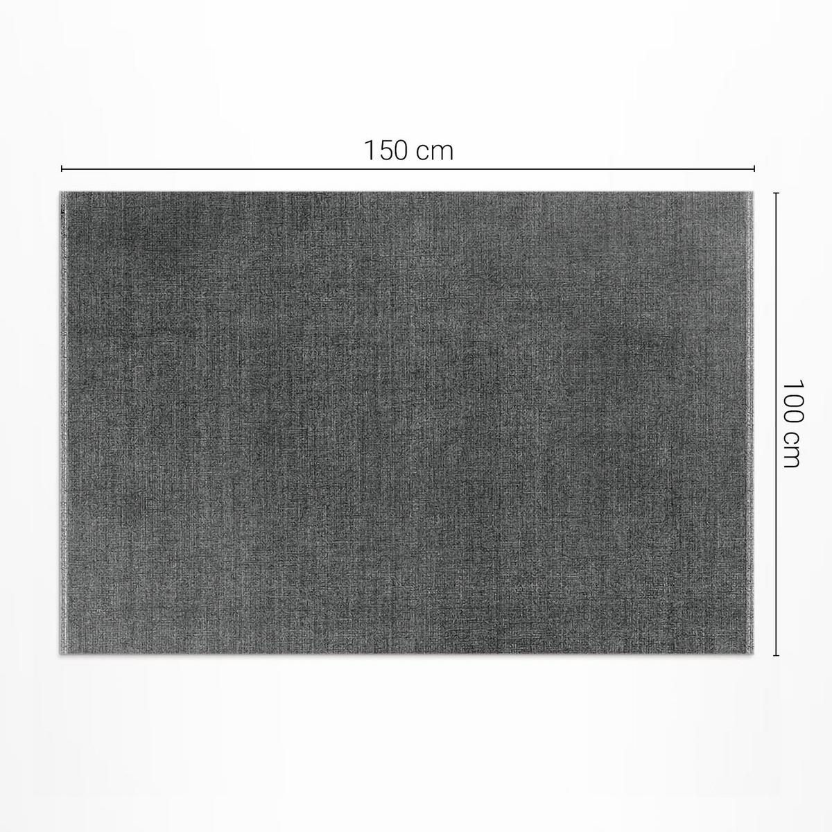 TEPPICH 100x150 cm Dunkler Eleganter Stein Stoffoptik - Grau, Kunststoff (100/150cm) - Wallfluent