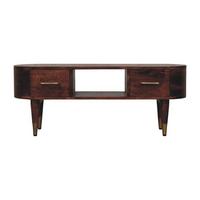 MEDIENKONSOLE mit Wine-Wood-Oak-Finish, 2 Schubladen, 1 offene Ablage, dunkelbraun - Dunkelbraun, Holz (100/40/30cm) - Artisan Furniture