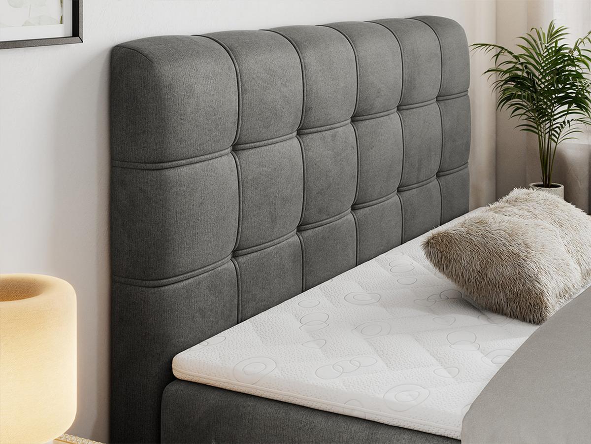 BOXBETT FAST 160/200 Dunkelgrau Velvet - H4 - Dunkelgrau, Holz/Textil (160/200cm) - MKS