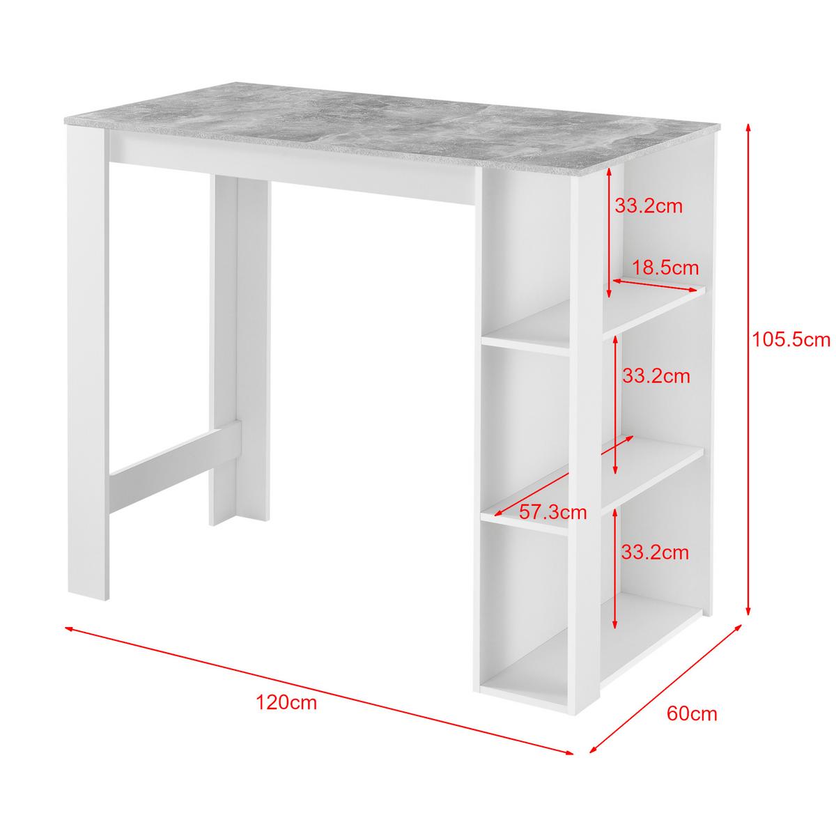 BARTISCH Danderyd - Weiß/Grau, Holzwerkstoff (60/120/105.5cm) - [en.casa]