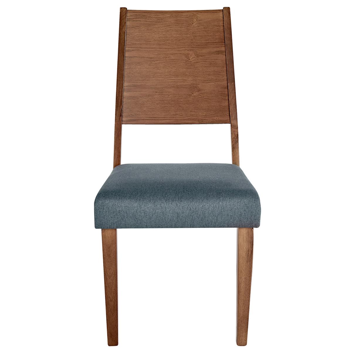 ESSZIMMERSTUHL 2er-Set Gummibaumholz Dunkler Holzfarbton Elmira - Dunkelbraun, Holz/Textil (48/94/43cm) - Beliani