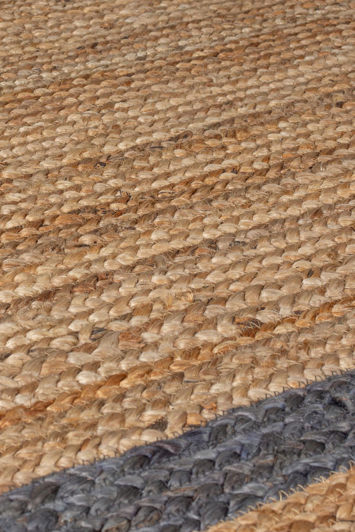 JUTETEPPICH handgewebt PLYM, geometrisch, Braun-Grau, 120 x 170 cm - Braun, Naturmaterialien (170/120cm) - KADIMA DESIGN