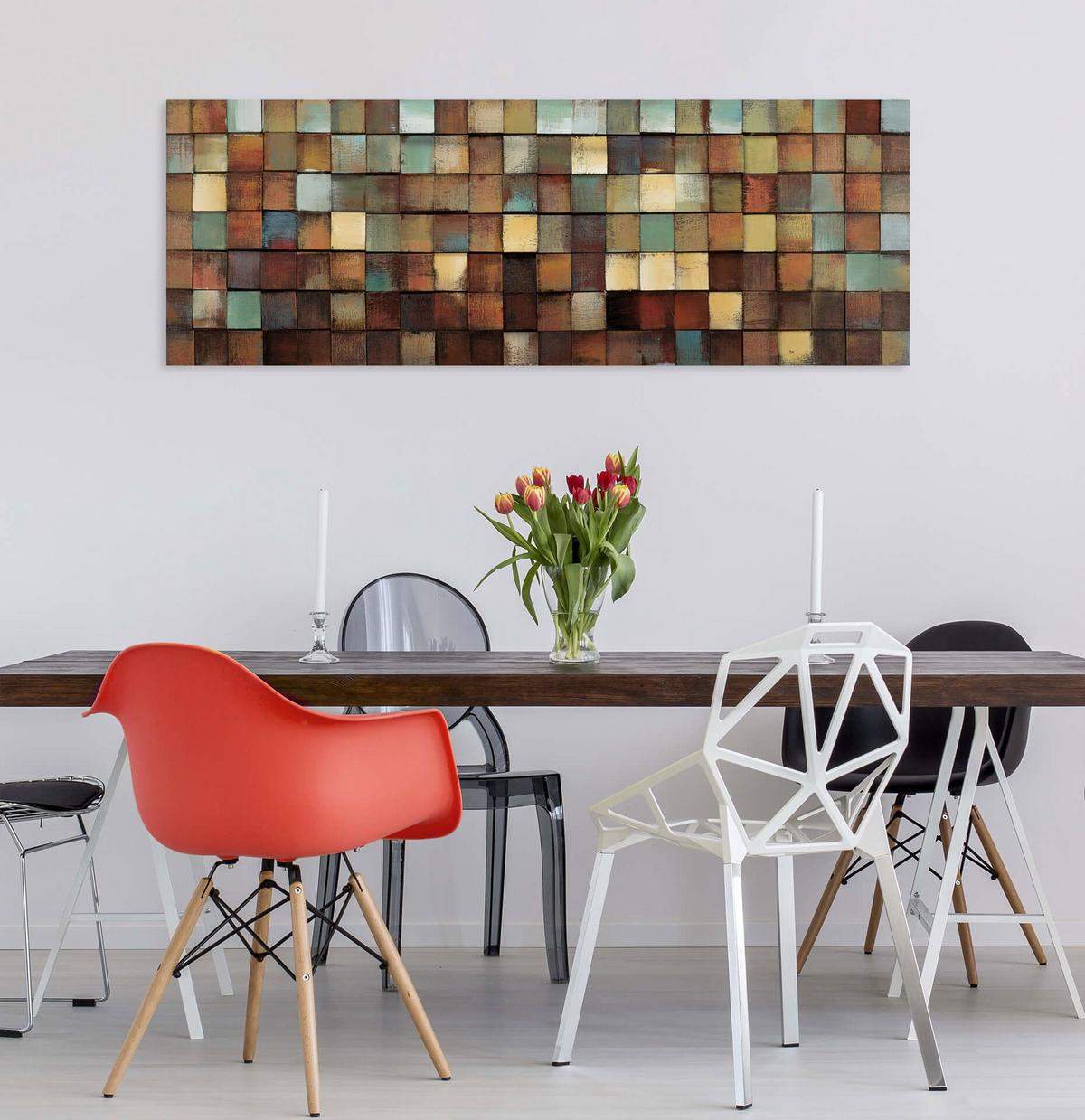 HOLZBILD Grün 144/44 cm - Braun/Grün, Holz (5/44cm) - KUNSTLOFT