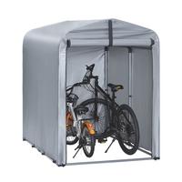 FAHRRADGARAGE wetterfest für 1-2 Fahrräder, 120x163x176cm, Silber-Eisen - Hellgrau, Metall (120/163/176cm) - SoBuy