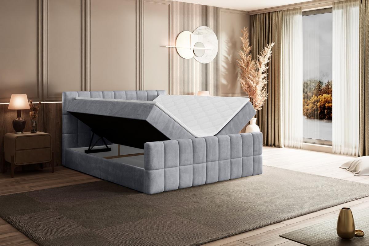 BOXBETT MIAMI-Z - 140x200 cm - H3 - Hellgrau - Hellgrau, Holzwerkstoff (140/200cm) - ALTDECOR