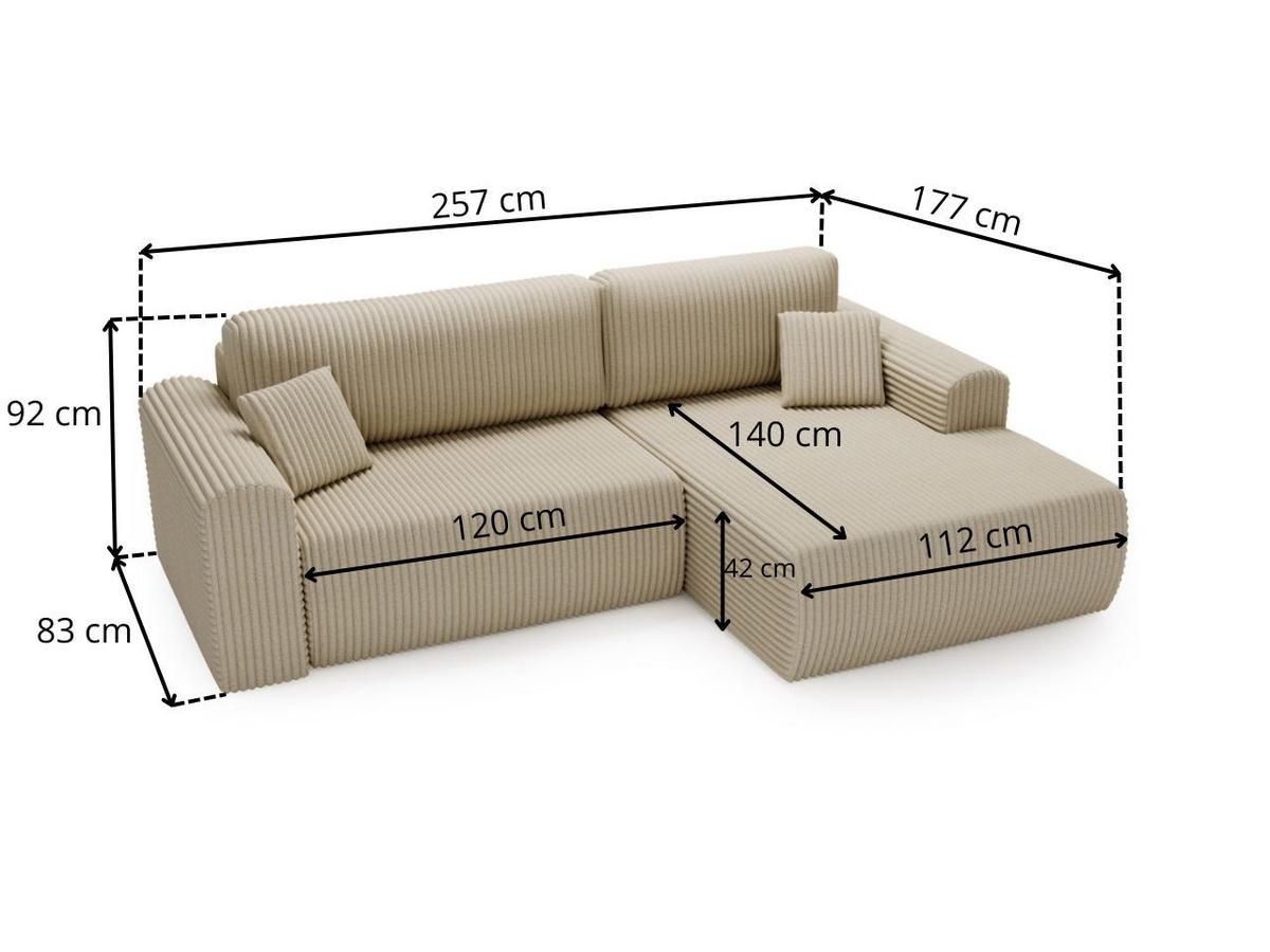ECKSOFA Belvio Braun Links - Schwarz/Braun, Holz/Textil (257/177cm) - Graingold