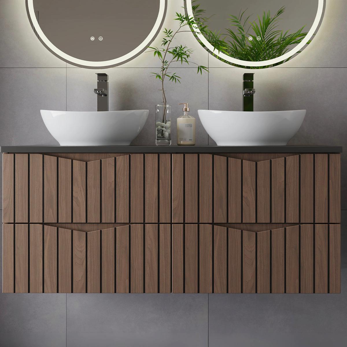 WASCHTISCHUNTERSCHRANK 120.6cm Siena Holz und Schwarz - Schwarz, Holzwerkstoff (120.6/52.2/46.5cm) - Petits-meubles