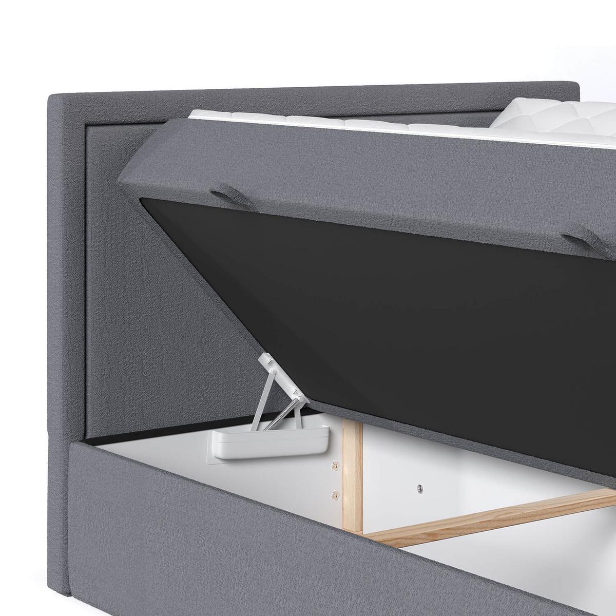 BOXBETT Jodan 180/200 cm Anthrazit im Baloo Stoff - Anthrazit/Schwarz, Holz/Holzwerkstoff (180/200cm) - AltaBeds