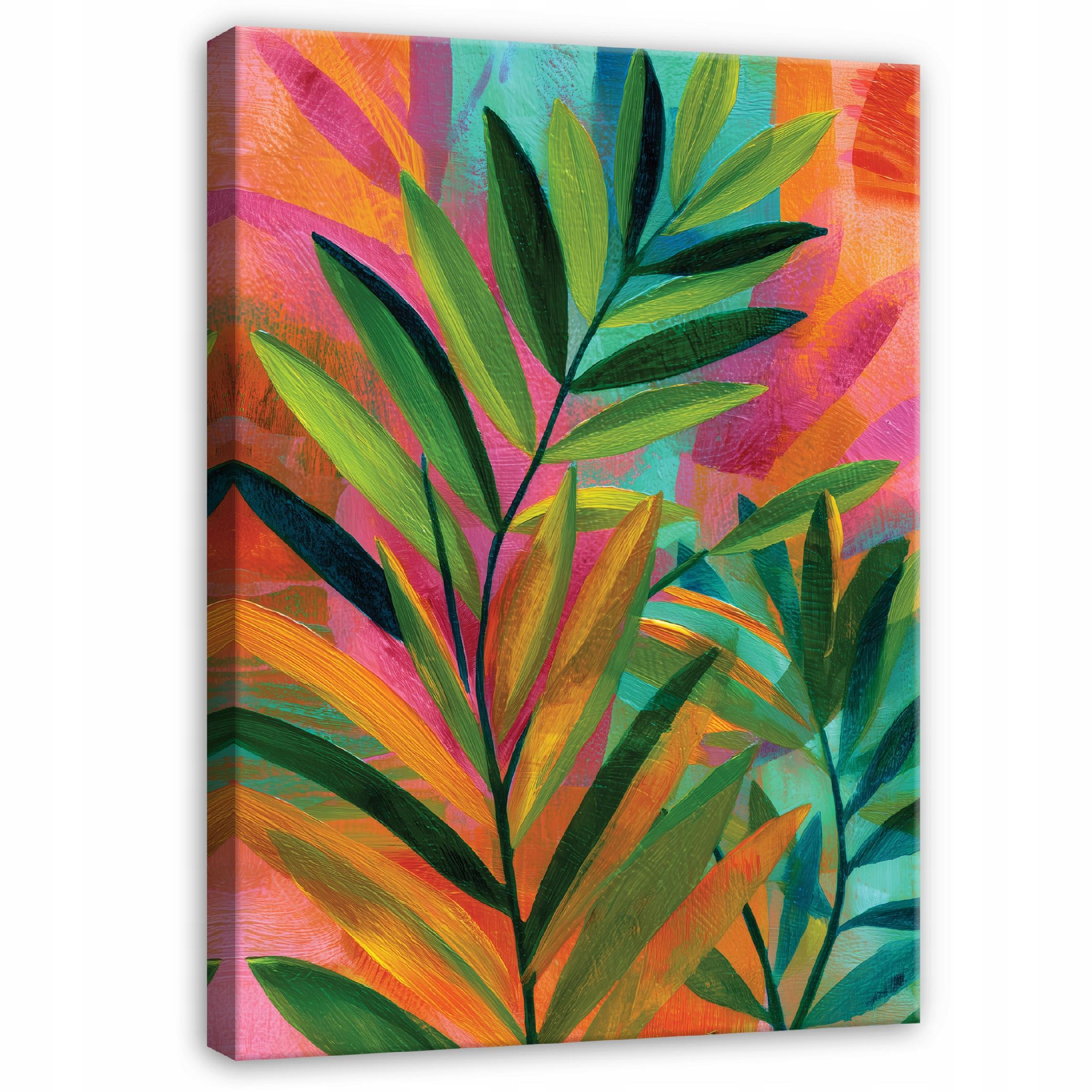 LEINWANDBILD Blätter Abstrakt Grün 70x100 cm - Multicolor, Holzwerkstoff (70/100cm) - Wallarena