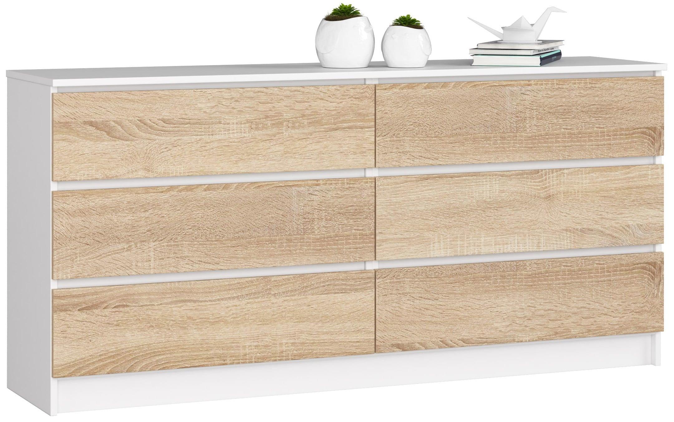 KOMMODE Weiß, Eiche Sonoma 77/160/40 - Weiß, Holzwerkstoff (160/77/40cm) - RAUMHIRSCH FURNITURE