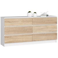 KOMMODE Weiß, Eiche Sonoma 77/160/40 - Weiß, Holzwerkstoff (160/77/40cm) - RAUMHIRSCH FURNITURE