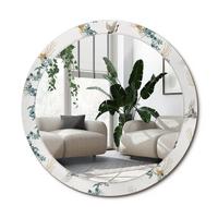 SPIEGEL Rund Ø 90 cm mit Aufdruck - Multicolor, Glas (90/90/0.4cm) - Wallfluent